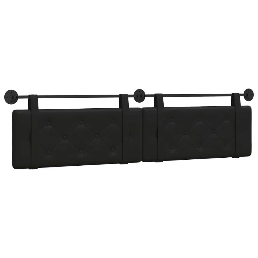 vidaXL Polsterpaneel aus Kunstleder in Schwarz, Wandmontage, B/H/T: 210 x 55 x 5 cm - Bild 2