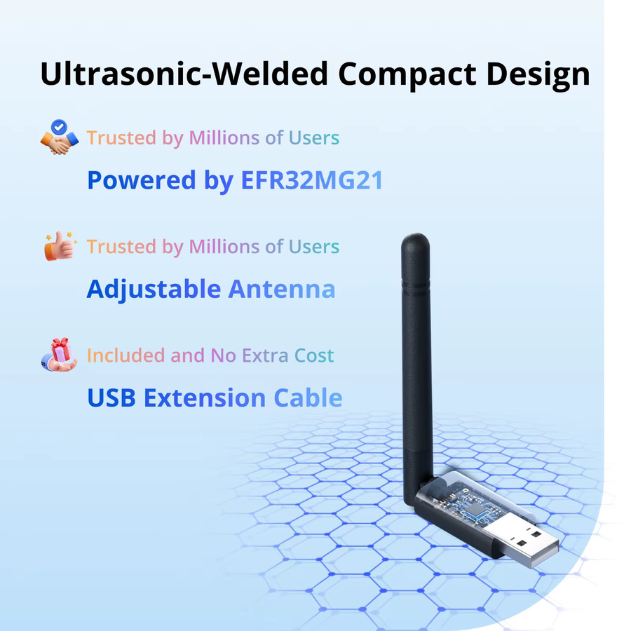 SONOFF Dongle Lite MG21 Zigbee und Thread USB Dongle in Schwarz mit EFR32MG21 Chip und USB-C Anschluss für Zigbee2MQTT und OpenHAB - Bild 2