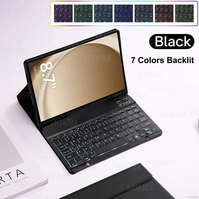 Samsung Galaxy Tab A11 8,7 Zoll Schutzhülle mit Tastatur in Schwarz für SM-X130 SM-X133 SM-X135 (Englisch) - Bild 1