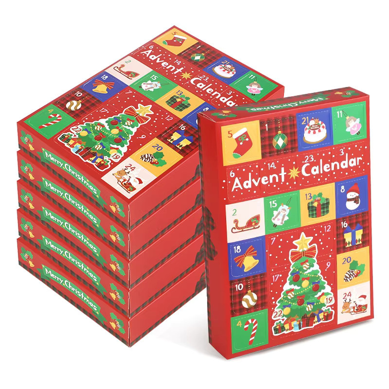 ZQNYCY Adventskalender-Boxen mit 24 Fächern, befüllbare leere Weihnachtsboxen in Multicolour für Kinder und Partys - Bild 2