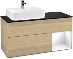 V&B Waschtischunterschrank Finion in Platinbraun mit Eichenoberfläche, Breite: 120 cm, Tiefe: 50,1 cm, Höhe: 50,1 cm - Bild 1
