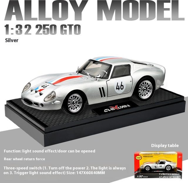 Linyi toy car 250-Gto Automodell, Supersportwagen, 1:32, Metall, ab 14 Jahre - Bild 1
