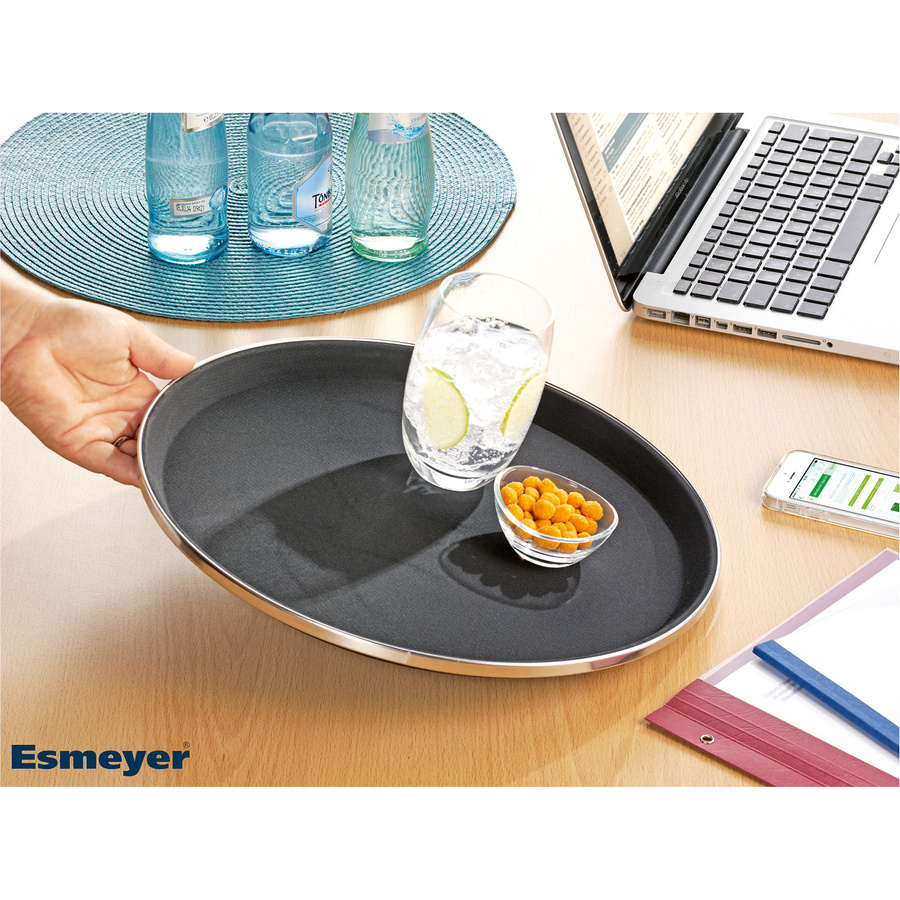 Esmeyer Serviertablett TENNESSEE Antirutsch-Tablett rund, Durchmesser: 35,5 cm, schwarz - Bild 2