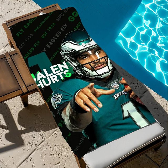 JMG Household Supplies Strandtuch Philadelphia E-Eagles, schnelltrocknend und sandabweisend, Mehrfarbig, B x L: 150 x 200 cm - Bild 1