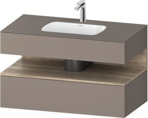 Duravit Qatego Einbauwaschtisch-Möbel-Set in Grau, B/T/H: 100 x 55 x 60 cm - Bild 1