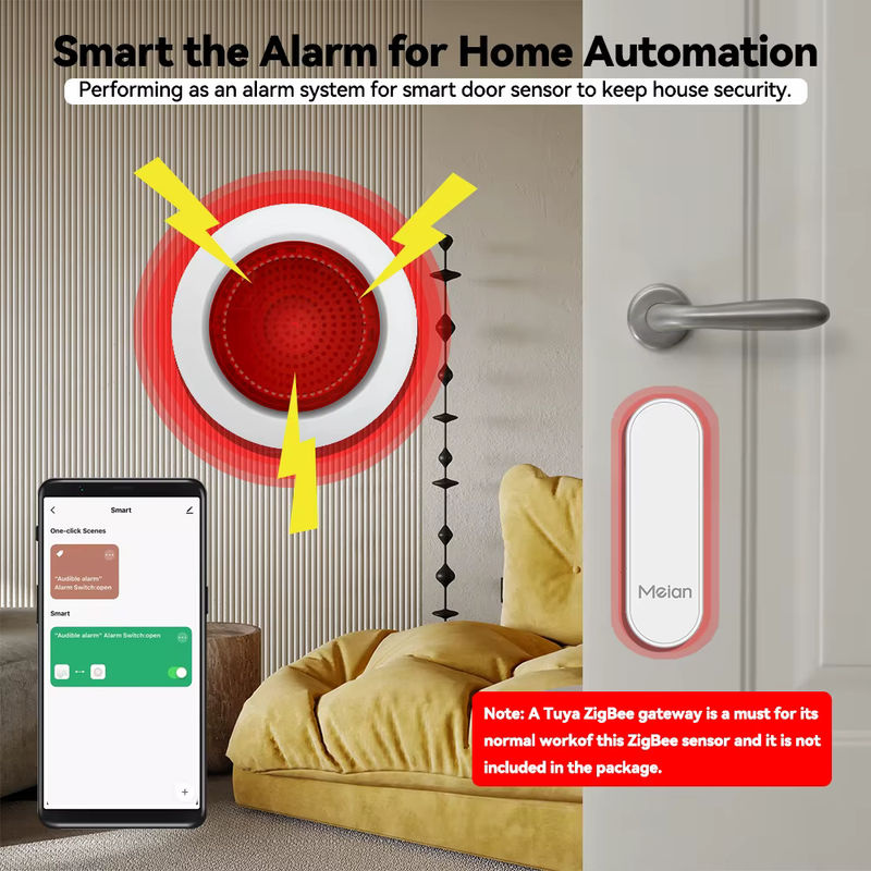Meian Tuya Drahtlose Sirene mit 100dB Alarm für Smart Life APP und ZigBee 3.0 Gateway, Weiß - Bild 3