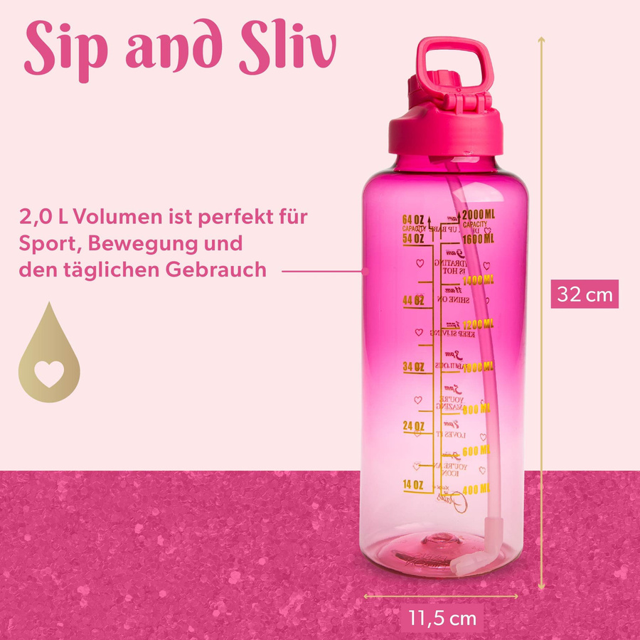 Paris Hilton Motivations-Trinkflasche in Pink, 2 l - Bild 2