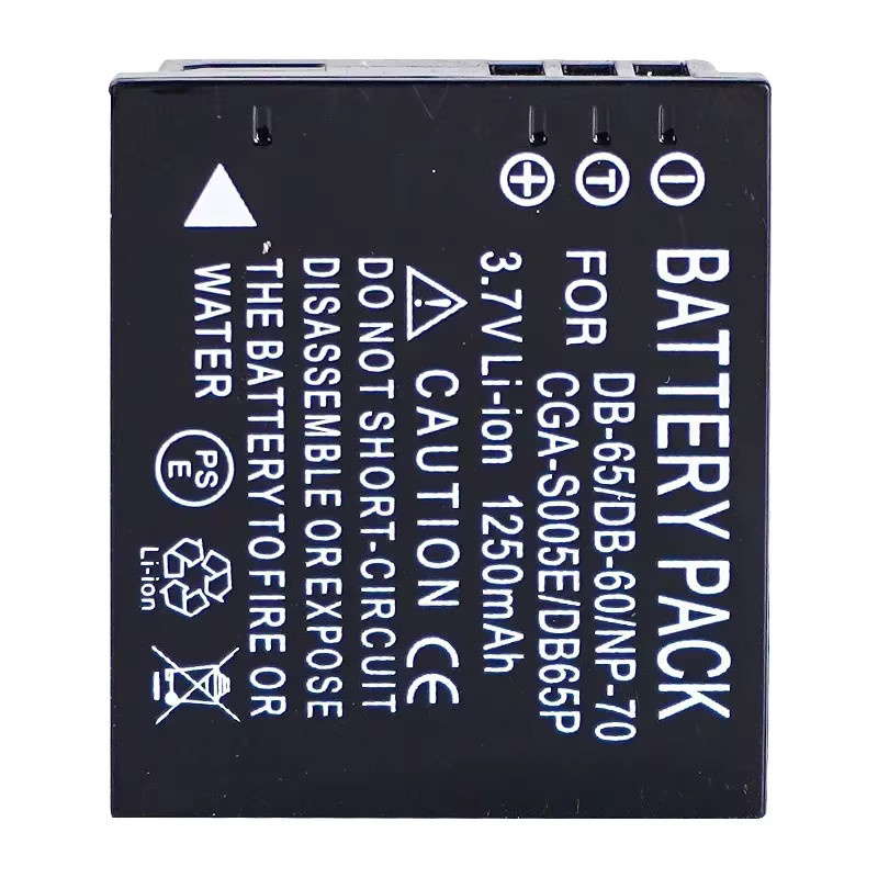 Panasonic Akku D-LI106 in Schwarz mit 1250 mAh und 3,7 V für NP-70, DB-60, DB-65, DMW-BCC12 und CGA-S005E - Bild 2