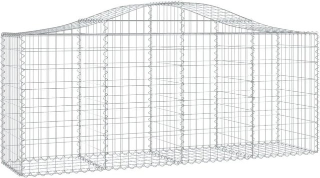 vidaXL Gabionen mit Hochbogen Set aus verzinktem Eisen in Silber, 11 Stück, B/T/H: 200 x 50 x 80/100 cm - Bild 1