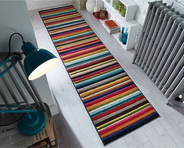 Strapazierfähiger Läufer gestreift in Bunt von Kadima Design, Breite: 66 cm, Länge: 230 cm - Bild 1