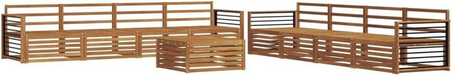 vidaXL Outdoor-Sofagarnitur 9-teilig aus Akazienholz in Natur Braun B/T/H: 234 x 234 x 79 cm - Bild 1