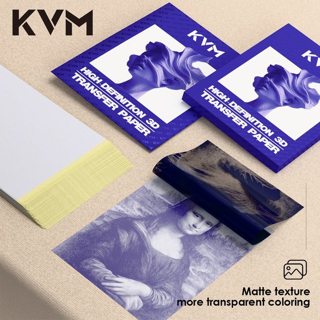 KVM Tattoo Transferpapier für Thermokopierer, 100/25 Blatt Schablonenpapier für professionelle Tattoo-Künstler - Bild 1