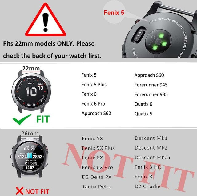 Uhrenarmband Silikon, 22 mm, Schwarz, Unisex - Bild 1