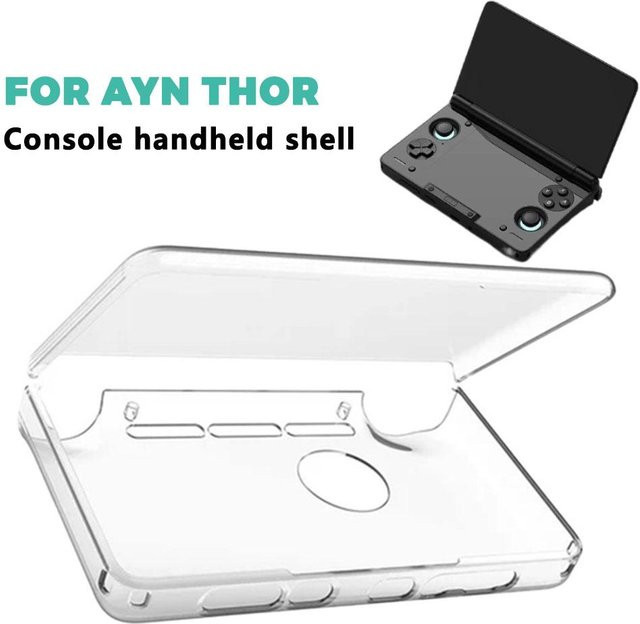 AYN THOR Dual-Screen-Flip-Up Schutzhülle für Handheld-Geräte, transparente Aufbewahrungstasche mit Umhängeband - Bild 1