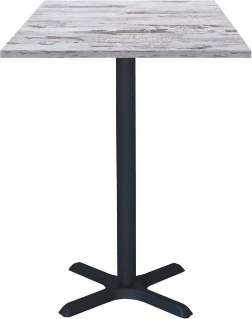RestooTab Stehtisch Dina quadratisch in Eiche und Weiß mit schwarzem Gestell, B/T/H: 60 x 60 x 112 cm - Bild 1
