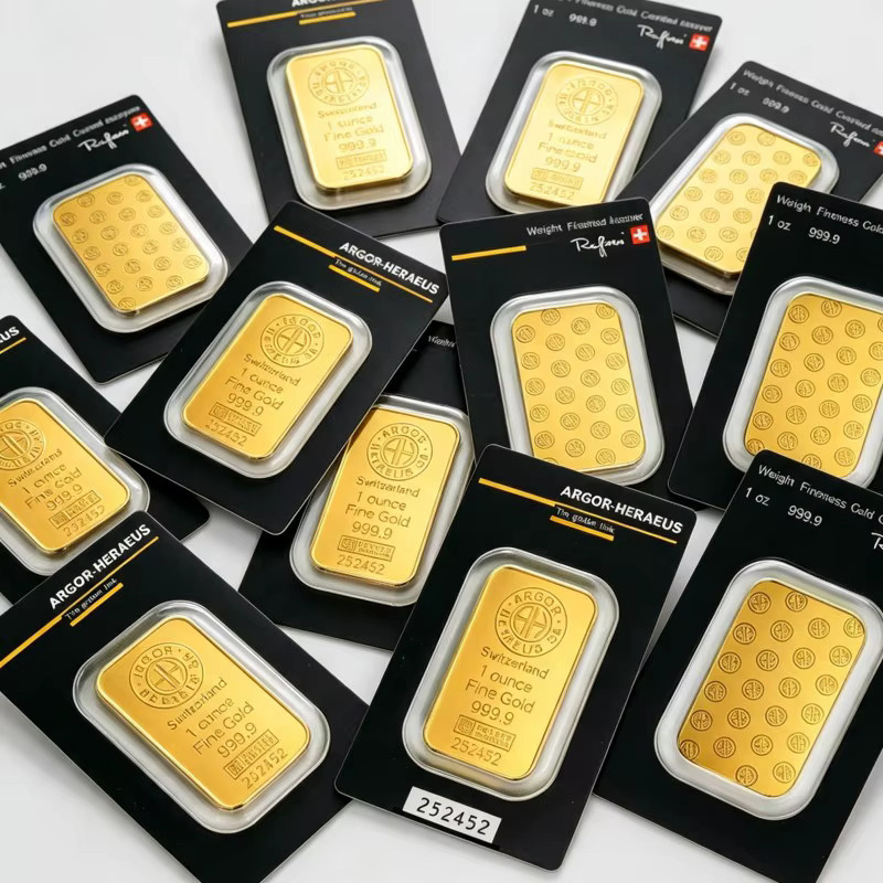 Argor Heraeus Goldbarren 1 Unze 24k vergoldetes Messing nichtmagnetisch für Sammler - Bild 2