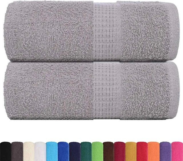 vidaXL Gästetücher Set aus 2 Stück in Grau, 100% Baumwolle, 360 g/m², B/H: 30 x 50 cm - Bild 1