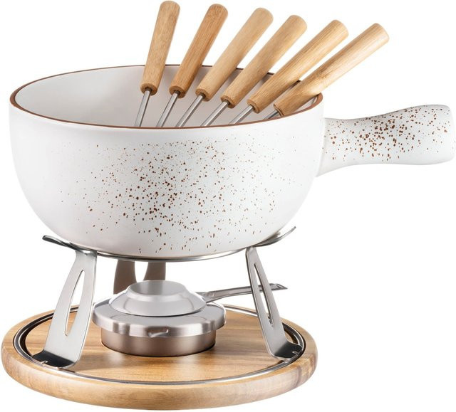 Mäser Käsefondue Set Pintar aus Steinzeug in Creme/Beige/Weiß - Bild 1