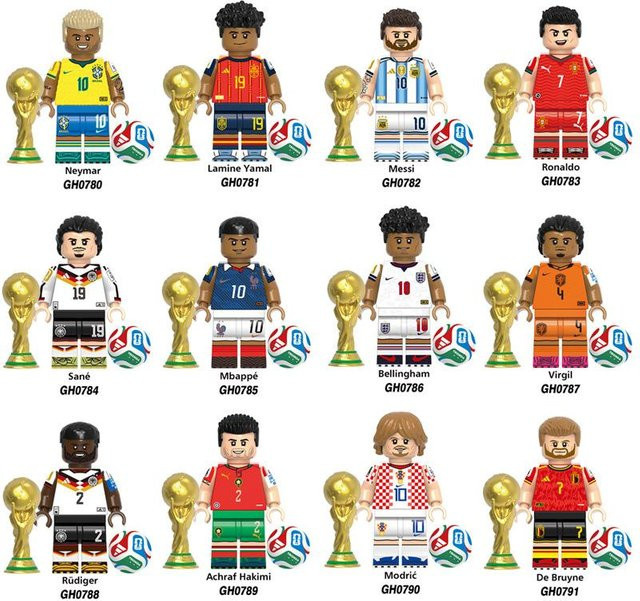 ENE NOVACART Fußballspieler Baustein Figur, Actionfigur, 12-teiliges Set, ab 6 Jahren - Bild 1