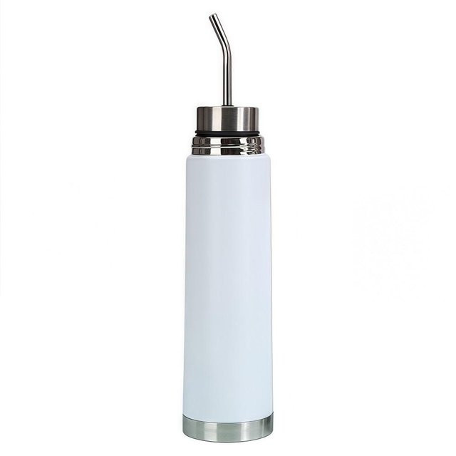 2-in-1 Thermobecher HZtiankong aus Edelstahl als Vakuumbecher und Yerba Mate Flasche mit Strohhalm, Weiß, 750 ml - Bild 1
