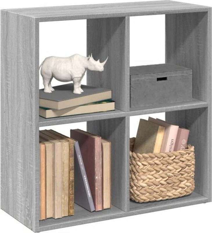 Vidaxl Raumteiler-Bücherregal in Grau, B/H/T: 69,5 x 69,5 x 29 cm - Bild 1