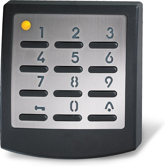 Novoferm Funktaster Signal 218 für 10 Codes mit beleuchtetem Testfeld in Schwarz und Grau aus Edelstahl - Bild 1