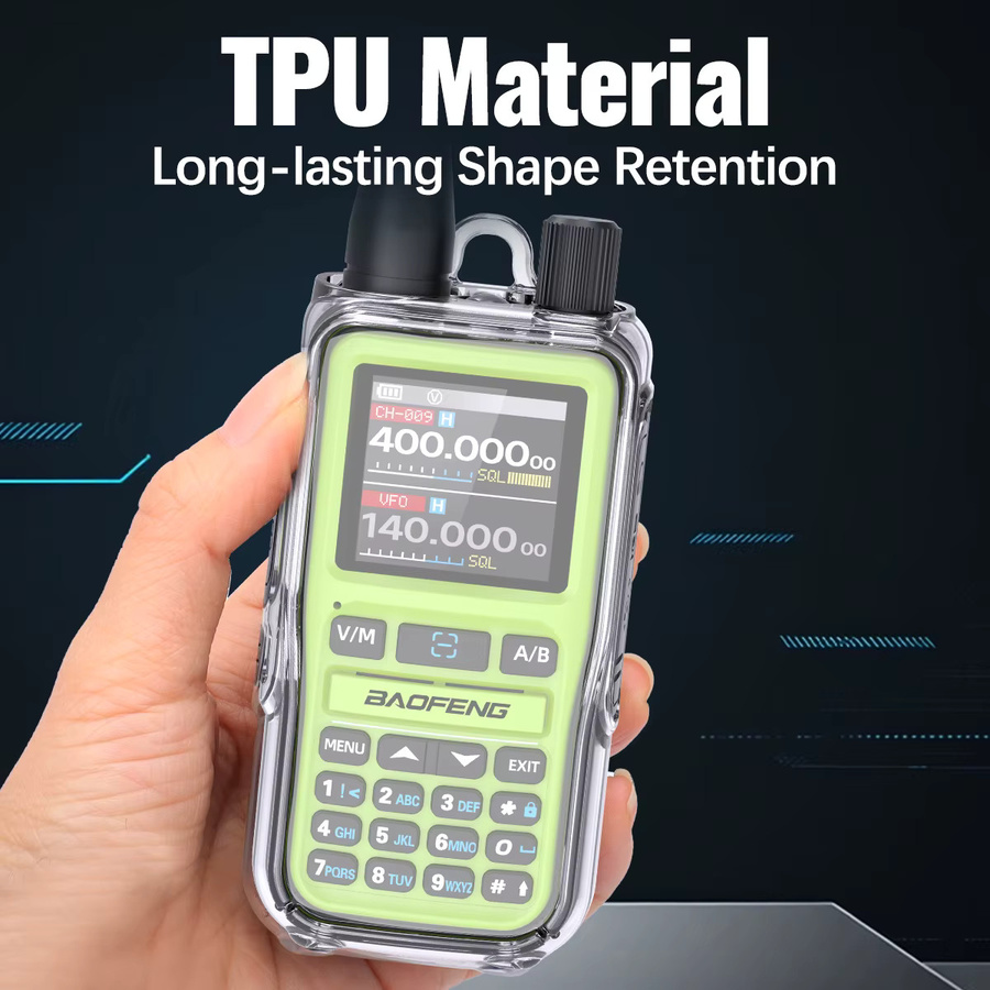 Baofeng 5R Mini Walkie Talkie Transparente Schutzhülle aus TPU-Softcase in Transparent und Grau - Bild 5