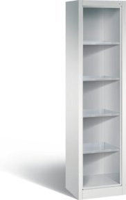 C+P Stahlregal Acurado mit Rückwand und verstellbaren Regalböden, Farbe Lichtgrau, H x B x T: 195,0 x 50,2 x 40,0 cm - Bild 1