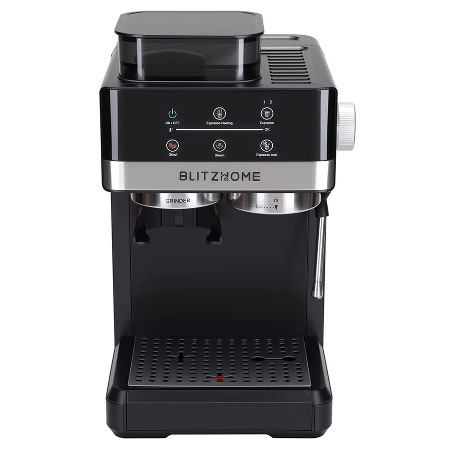 BlitzHome CM5520 Halbautomatische Espresso-Kaffeemaschine in Schwarz mit integriertem Mahlwerk, 1350W, 20 Bar und Touchscreen, 1,8l - Bild 4
