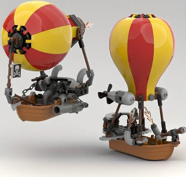 BRICKPANDA MOC Steampunk Luftschiff, Baukasten, Piraten, Bunt / Mehrfarbig - Bild 1