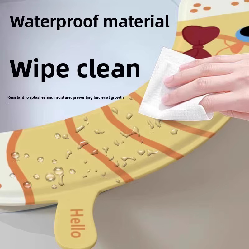 Wasserdichtes und selbstklebendes Toilettensitzpolster für Kinder in Multicolour mit weichem Textilbezug - Bild 4