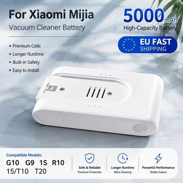 Xiaomi Ersatz-Li-Ionen-Akku 25,2V 5000mAh für Mijia Dreame G9 G10 T10 R10 Staubsauger in Weiß - Bild 1