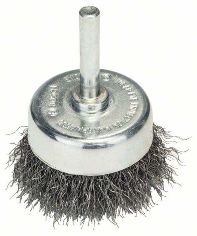 Bosch Topfbürste aus Stahl mit gewelltem Draht in Silber, Durchmesser: 50 mm, Drahtstärke: 0,2 mm, Schaft-Ø: 6 mm - Bild 2