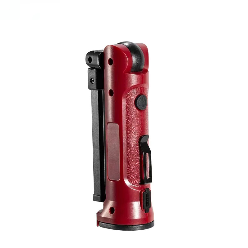 Htomaza COB LED-Arbeitsleuchte in Rot, wiederaufladbare zusammenklappbare Taschenlampe mit magnetischem Aufhängehaken für Outdoor, Camping und Autoreparatur - Bild 2