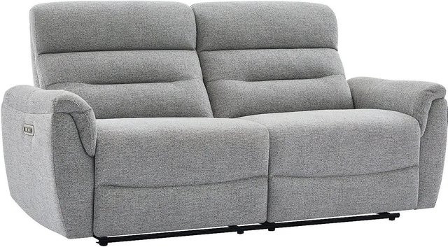 Vente-unique Relaxsofa Brevio Grau mit USB-Ladefunktion und motorisierter Rückenlehne, Breite: 193 cm - Bild 1