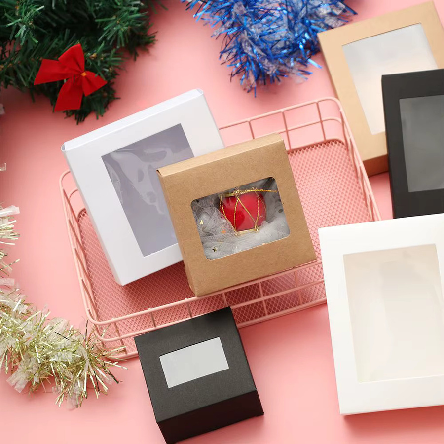 10 Stück Vintage Kraftpapier Geschenkboxen in Braun mit klarem PVC-Fenster für DIY Süßigkeiten und Geschenke - Bild 3