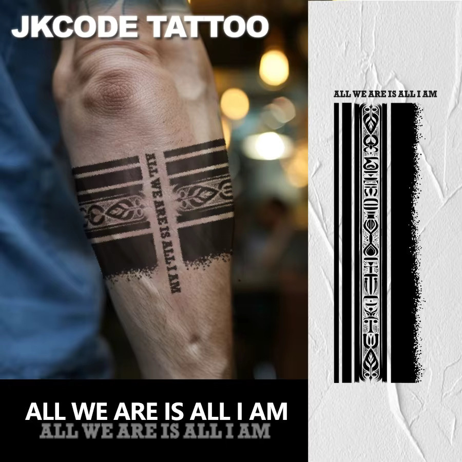 JKCODE TATTOO Wasserfestes Hand-Tattoo für Herren, Schwarz, Wikinger-Muster - Bild 3