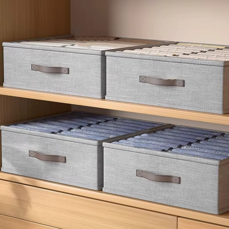 Meltset Faltbare Hosen-Aufbewahrungsbox in Grau mit PP-Boden zur Kleiderordner-Organisation - Bild 3