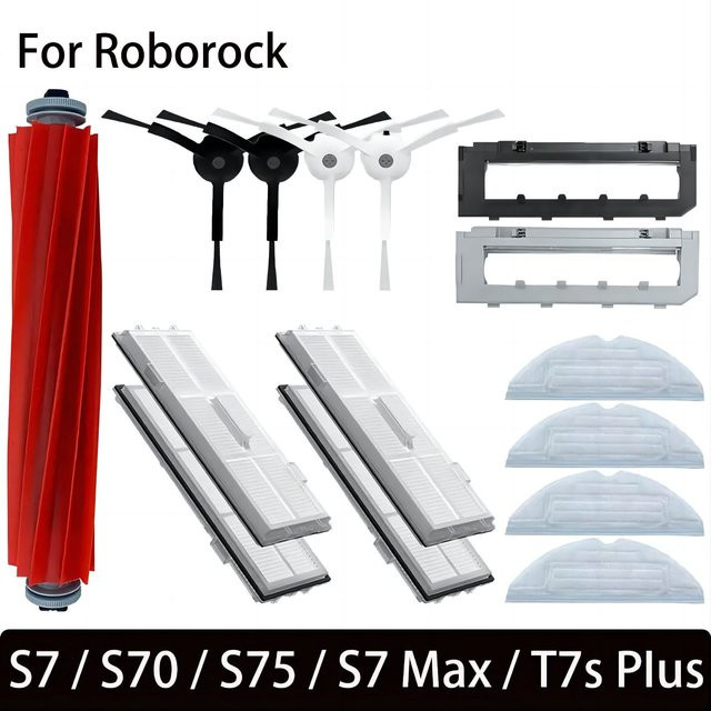 Roborock S7 S70 S7Max T7S T7S Plus Zubehör-Set mit Hauptbürste, HEPA-Filter und Mopp-Pads in Multicolour - Bild 1