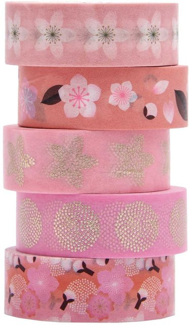 Rico Design Paper Poetry Washi Tape Set Kirschblüten in Pink und Multicolour - Bild 1