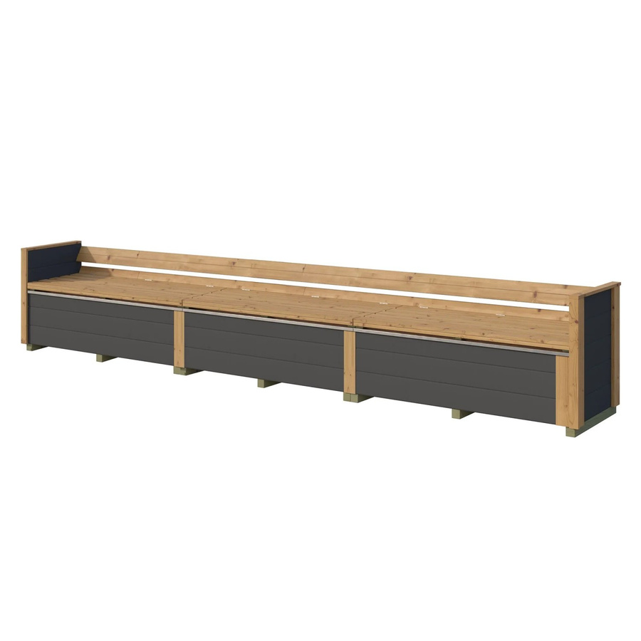 WEKA Sitztruhe Killarney aus europäischer Fichte, Anthrazit-Eiche, B/T/H: 285 x 285 x 63 cm - Bild 2