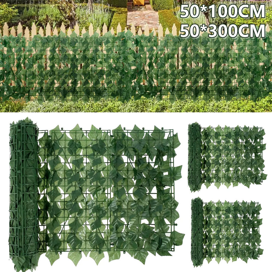 Künstliche Heckenplatten aus Kunststoff in Grün als dekorativer Sichtschutz für Garten und Innenbereich, Breite: 50 cm, Höhe: 50 cm - Bild 4