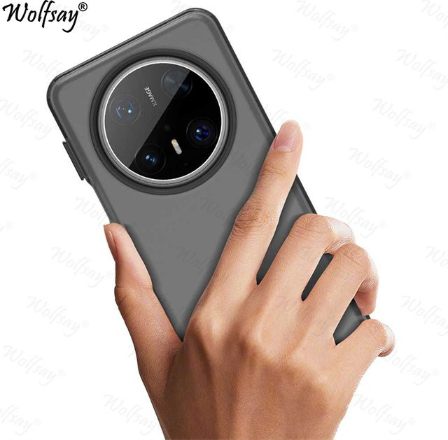 Transparente Matte Schutzhülle mit Abdeckung für Huawei Mate 70 Pro in Schwarz und Transparent - Bild 1