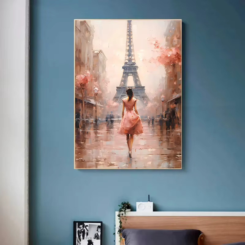 Potdemiel Leinwand Poster Paris Romantische Liebe Landschaft Wandbild Mehrfarbig - Bild 2