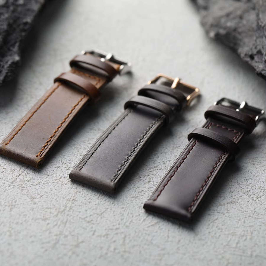 Raystray Uhrenarmband Leder, Vintage, braun, schwarz, grau - Bild 2