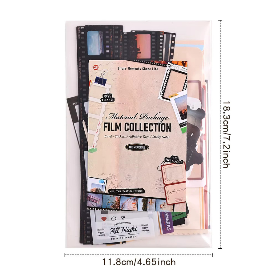Imoda Vintage Film Notizen und Aufkleber Set, 100 Stück, Multicolour, Scrapbook Kit mit Filmstreifen und Fotorahmen für Journaling - Bild 6