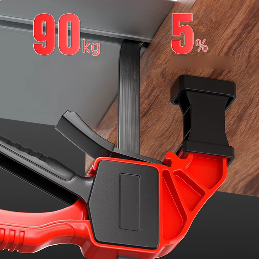 VIBRATITE F-Typ-Klemme für Schienensägen-Führungsschienen in Rot mit 90 kg maximalem Klemmdruck aus Kohlenstoffstahl und Kunststoff - Bild 2