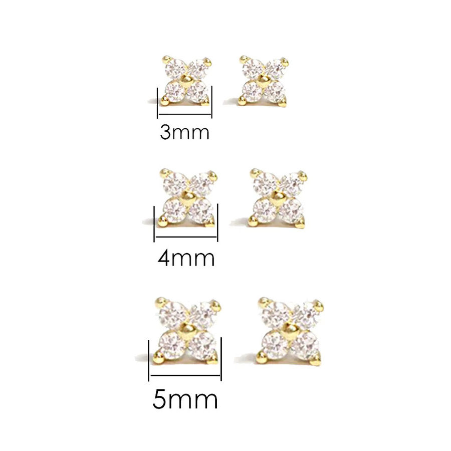 Mariasz Ohrstecker, Blume, Zirkonia, Gold, Damen - Bild 5
