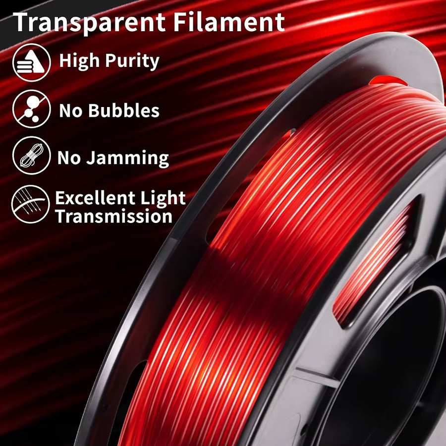 3D Maliang PETG Filament 1,75mm Transparent mit hoher Zähigkeit für FDM 3D-Drucker - Bild 2
