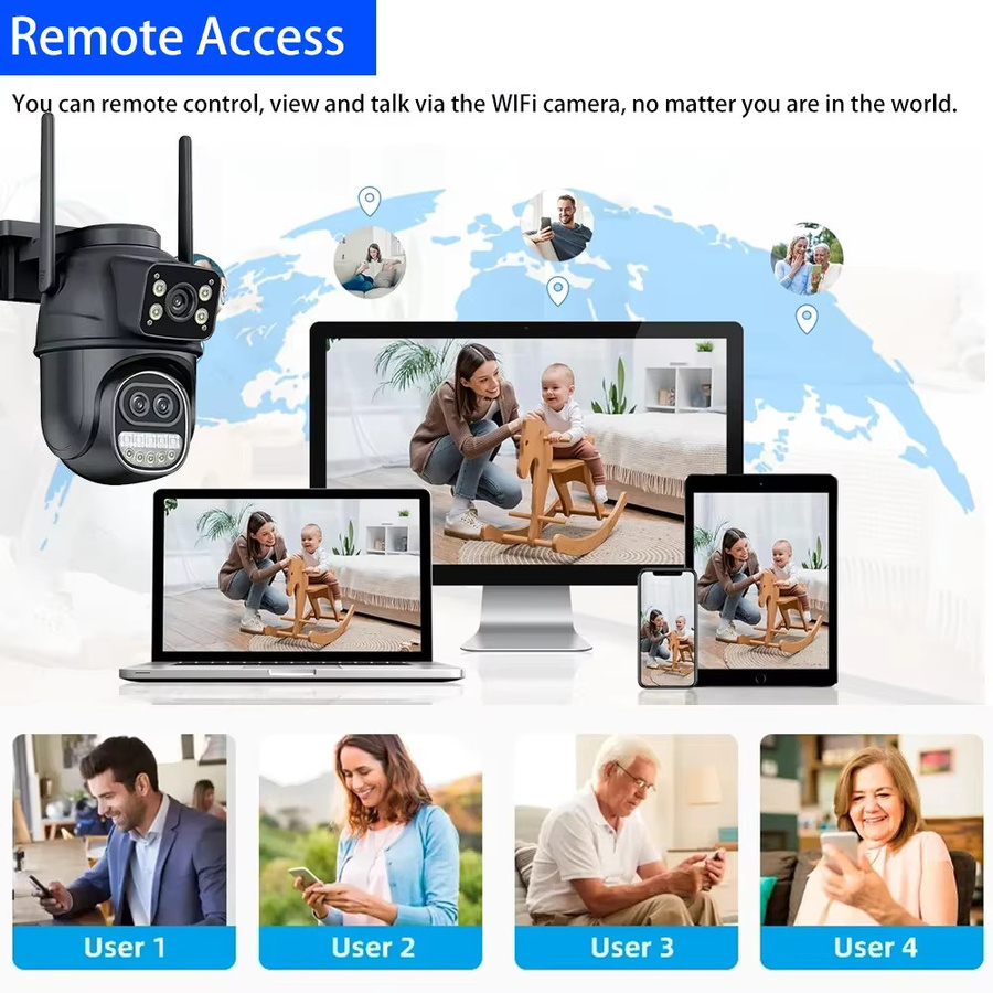 Overscam PTZ WLAN Sicherheits-IP-Kamera mit Dual Screen, 12 MP Auflösung, 8-fachem Zoom und automatischer Verfolgung via iCSee - Bild 5